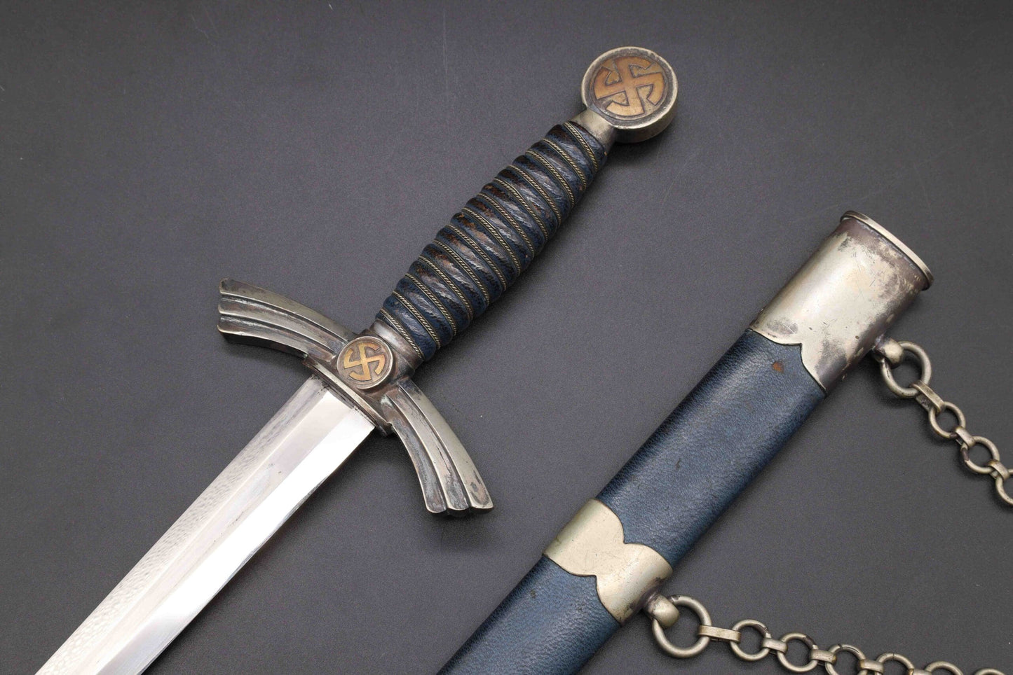 Heavy Nickel 1st model Luftwaffe dagger by SMF