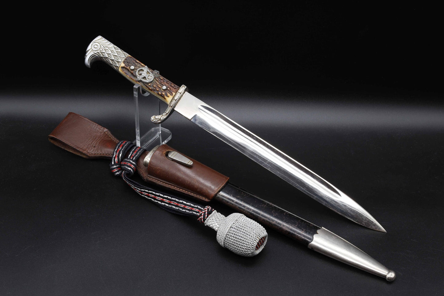 Police bayonet with steel scabbard by Clemen & Jung