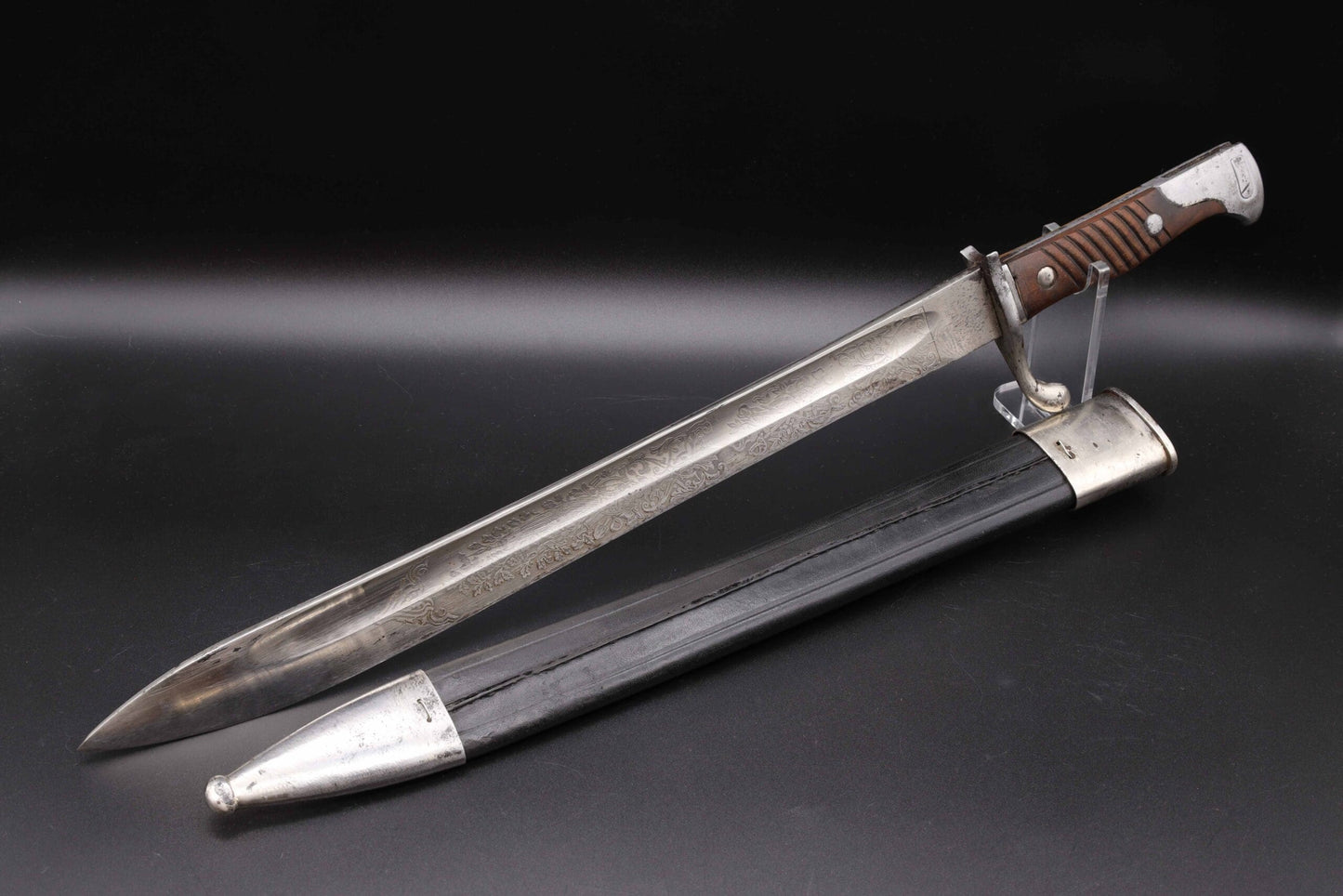Rare Double Etched WW1 Butcher Bayonet by WKC