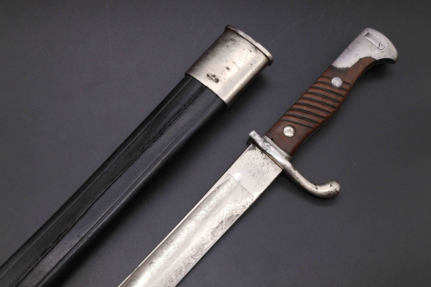Rare Double Etched WW1 Butcher Bayonet by WKC
