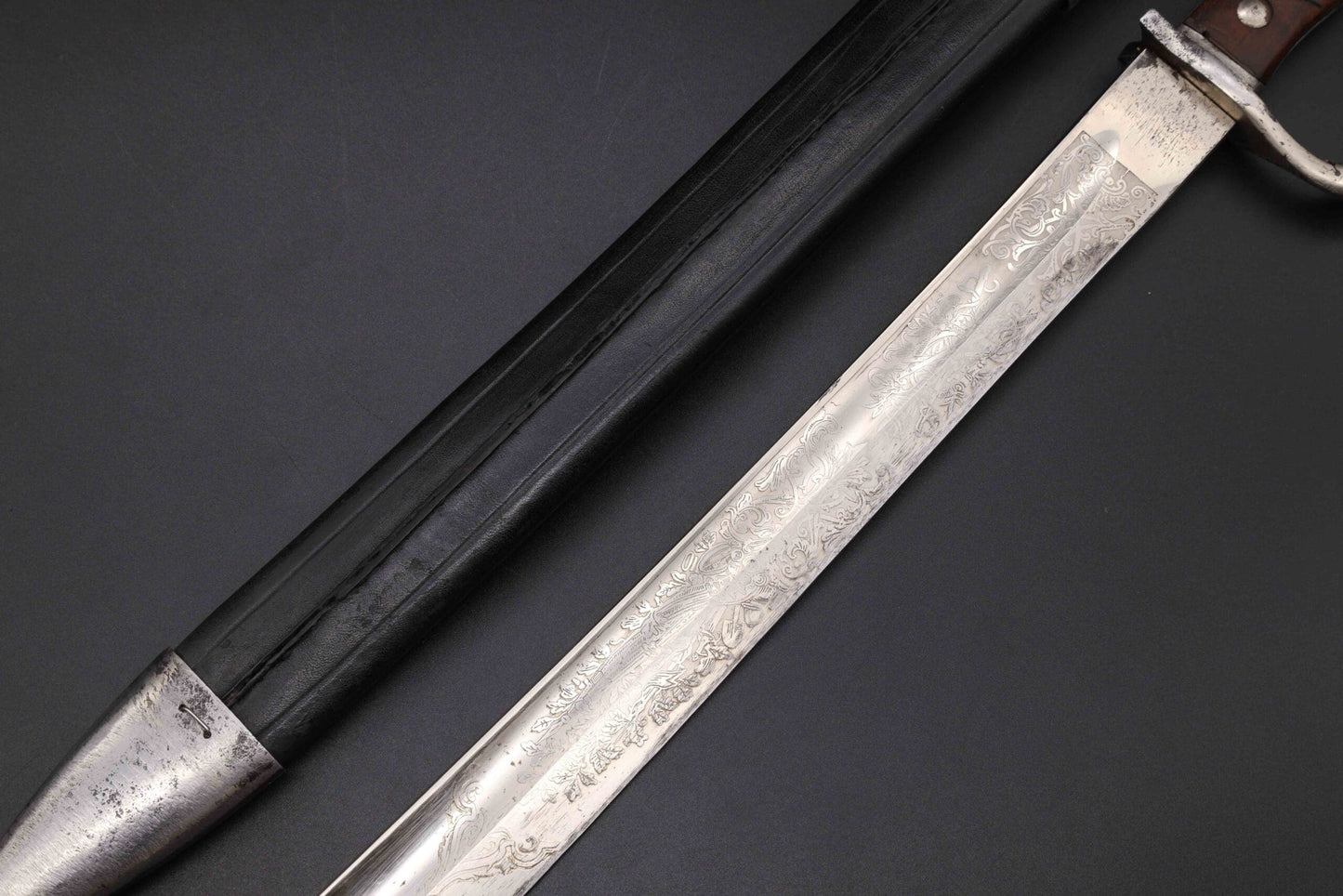 Rare Double Etched WW1 Butcher Bayonet by WKC