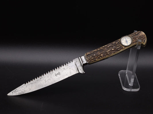 Saw-Tooth Hunting Knife with Compass by Anton Wingen