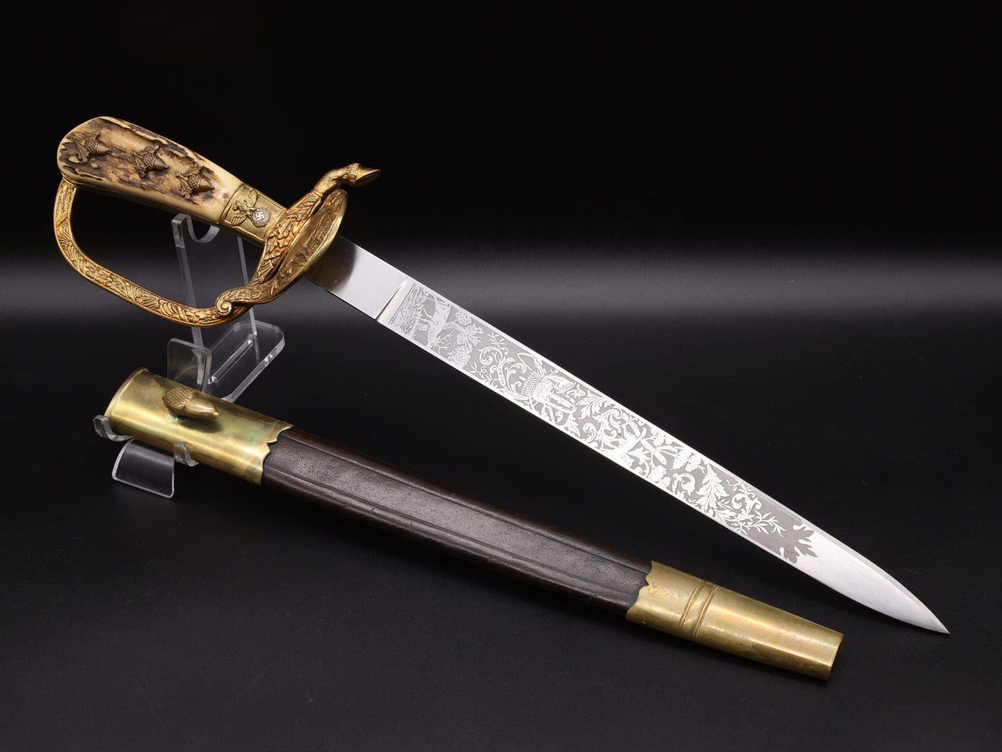 Army Forestry Dagger by Höller with Stag Horn Grip