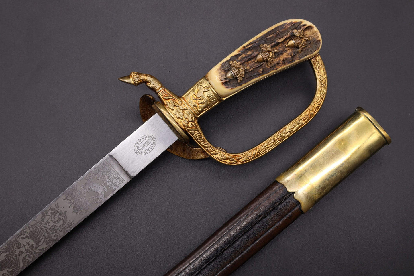 Army Forestry Dagger by Höller with Stag Horn Grip