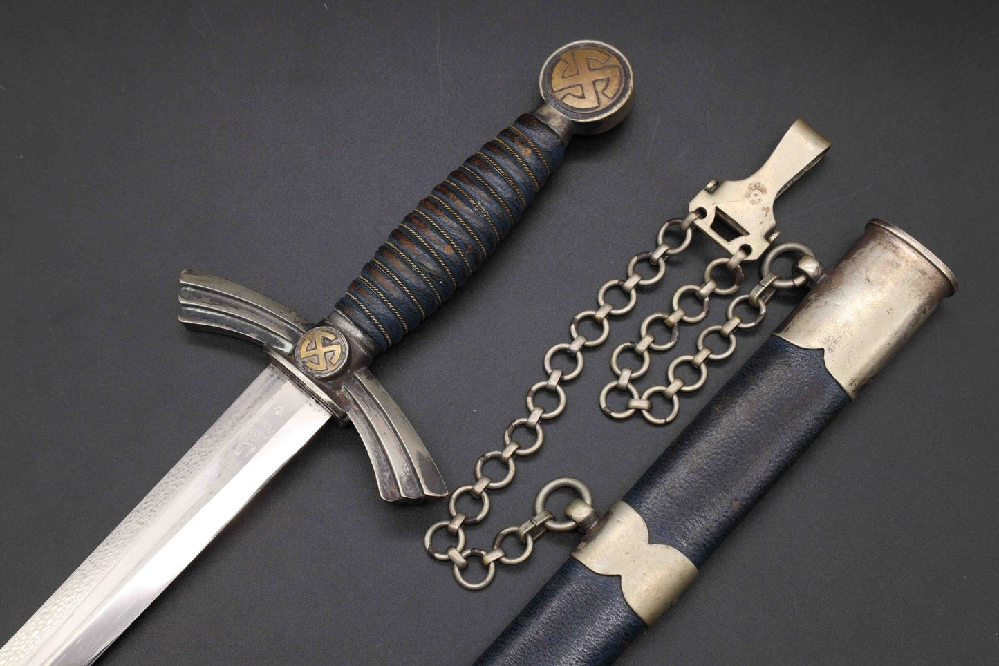 Heavy Nickel 1st model Luftwaffe dagger by SMF