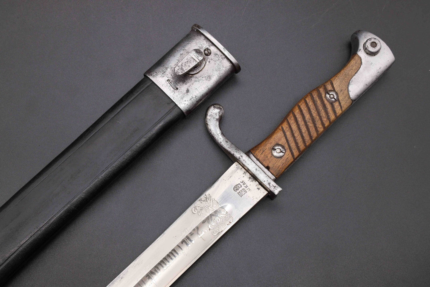 Rare Double Etched WW1 Butcher Bayonet by WKC